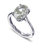 Oval Fancy Yellowish Green Solitaire Diamond Ring