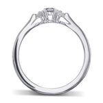 Fancy Blue Gray Radiant Diamond Side Stone Ring