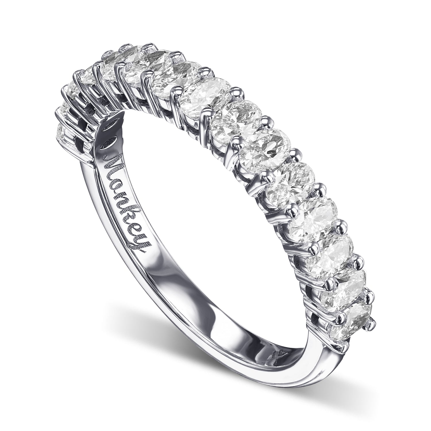 Oval Diamond Wedding Band