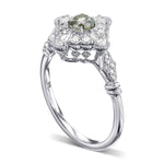 Fancy Intense Green Cushion Extraordinary Diamond Ring