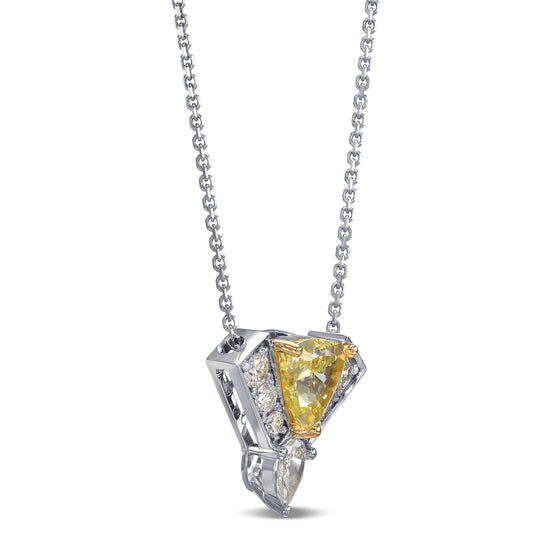 Fancy Intense Yellow Triangle Diamond Pendant