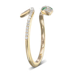 Round Emerald & Diamond Snake Ring 
