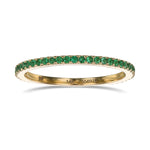 Round Emerald Yellow Gold Band 