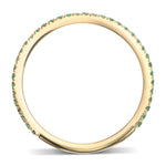 Round Emerald Yellow Gold Band 