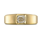 Light Green Radiant Solitaire Men's Diamond Ring