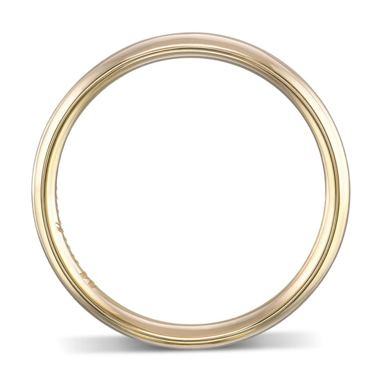  Comfort Fit Domed Yellow Gold Wedding Band