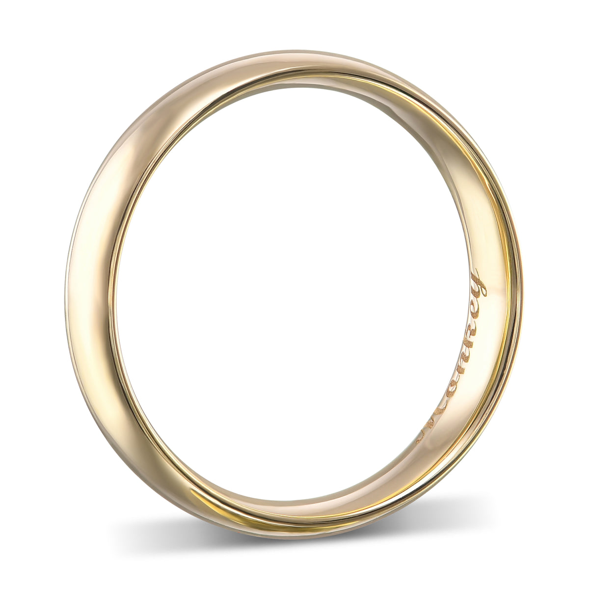  Comfort Fit Domed Yellow Gold Wedding Band