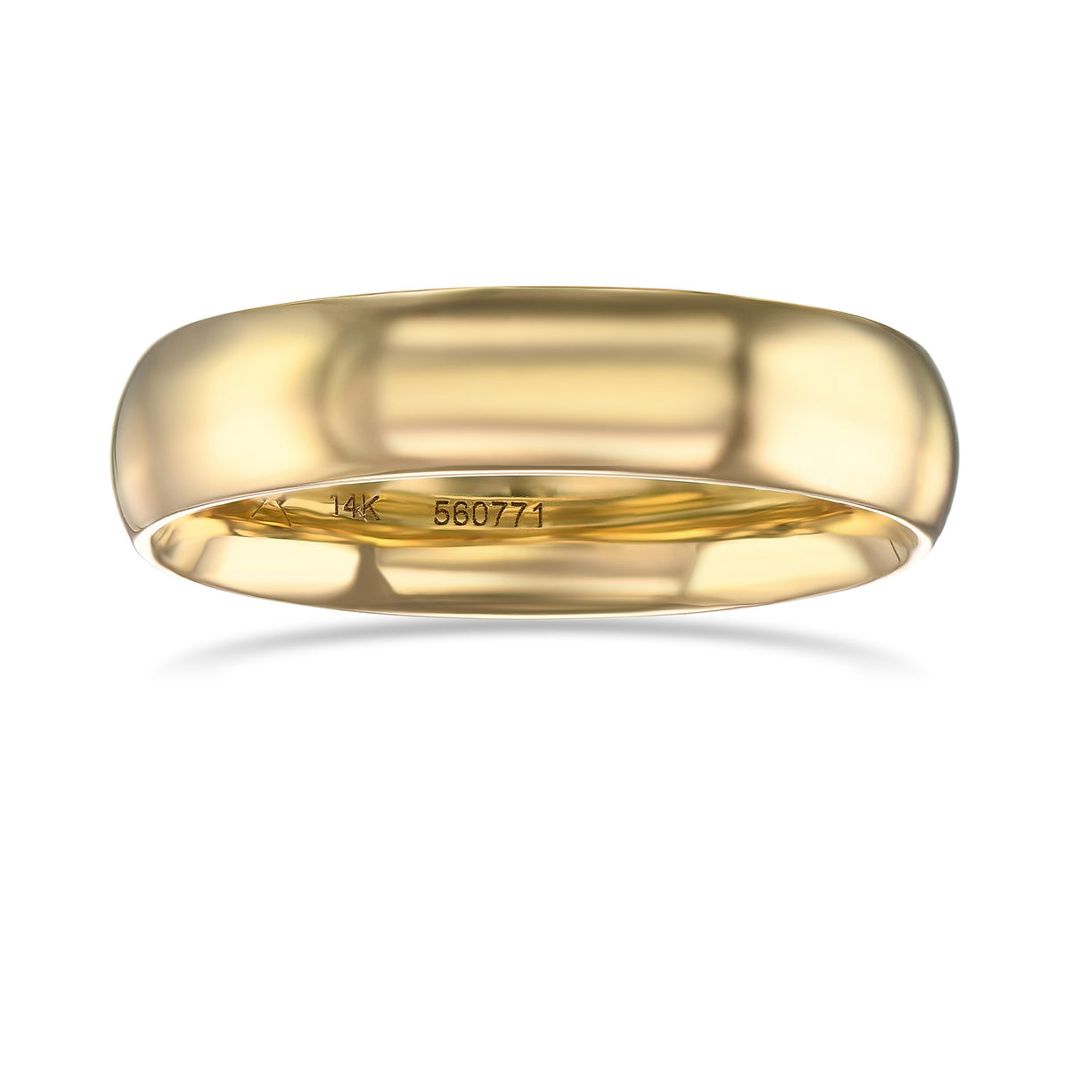  Comfort Fit Domed Yellow Gold Wedding Band
