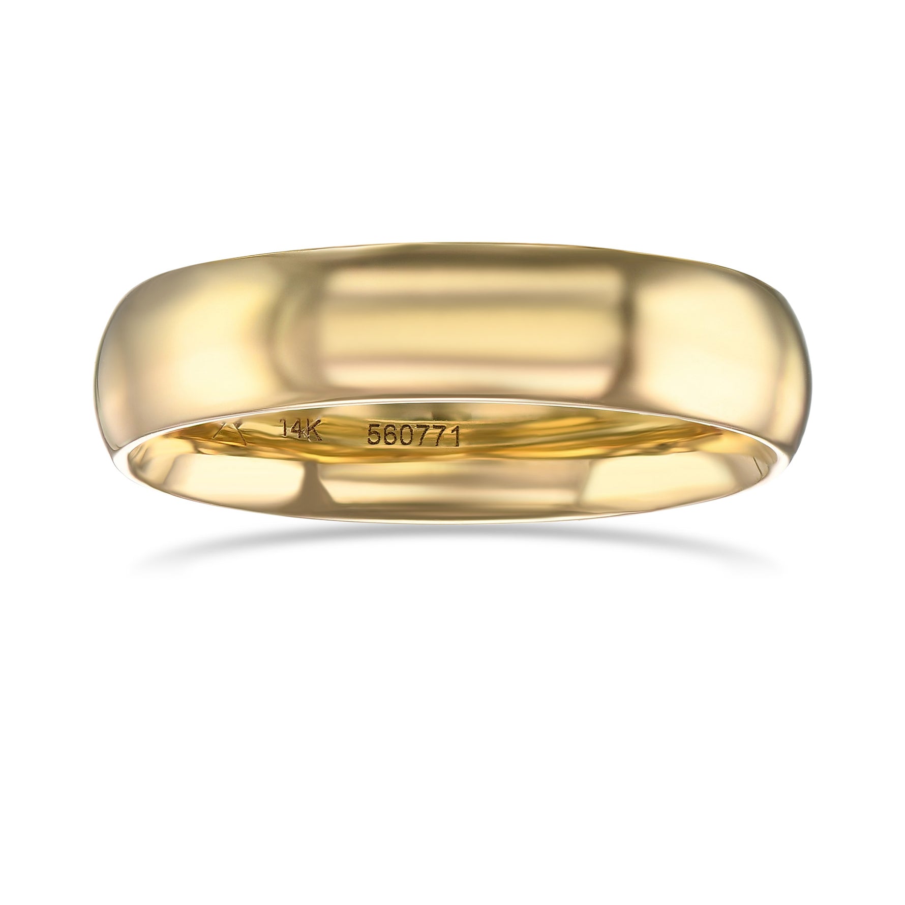  Comfort Fit Domed Yellow Gold Wedding Band