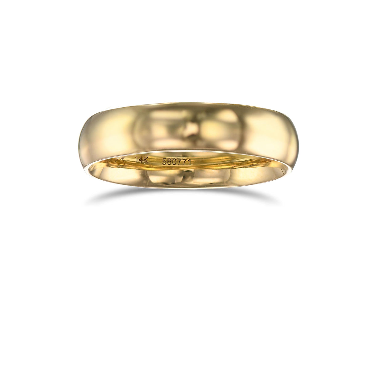  Comfort Fit Domed Yellow Gold Wedding Band