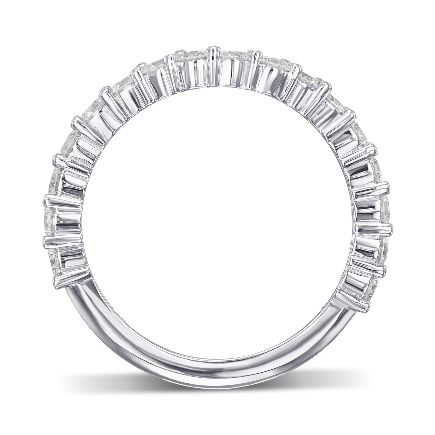 Contoured Diamond Wedding Band