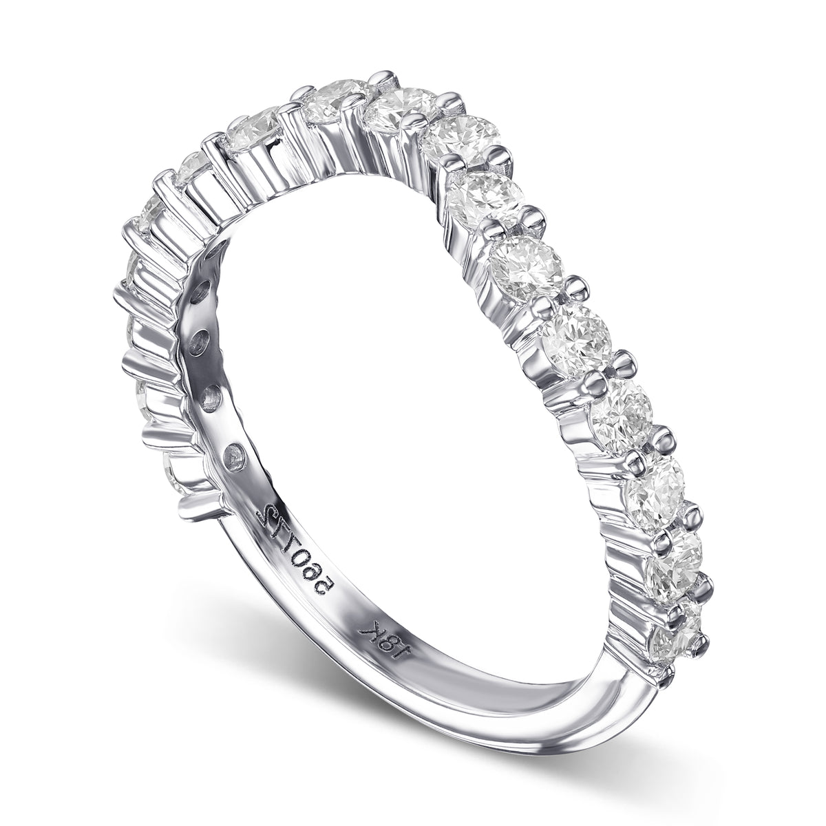 Contoured Diamond Wedding Band