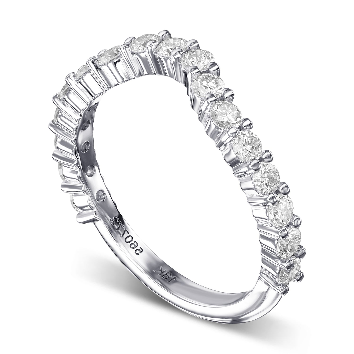 Contoured Diamond Wedding Band