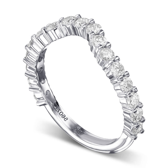 Contoured Diamond Wedding Band
