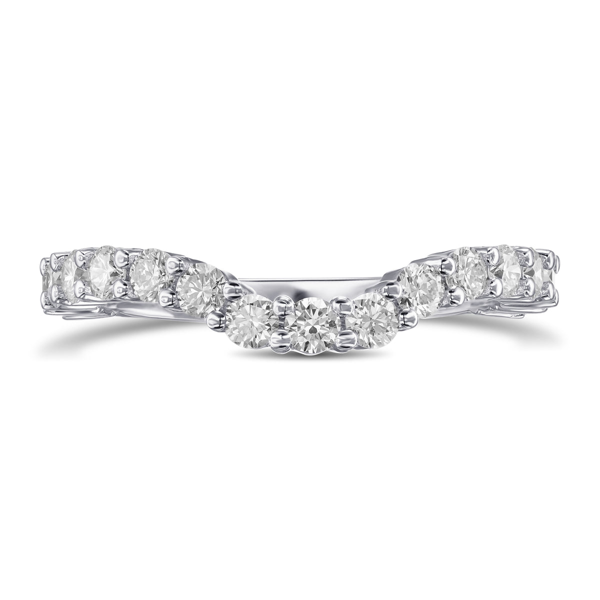 Contoured Diamond Wedding Band