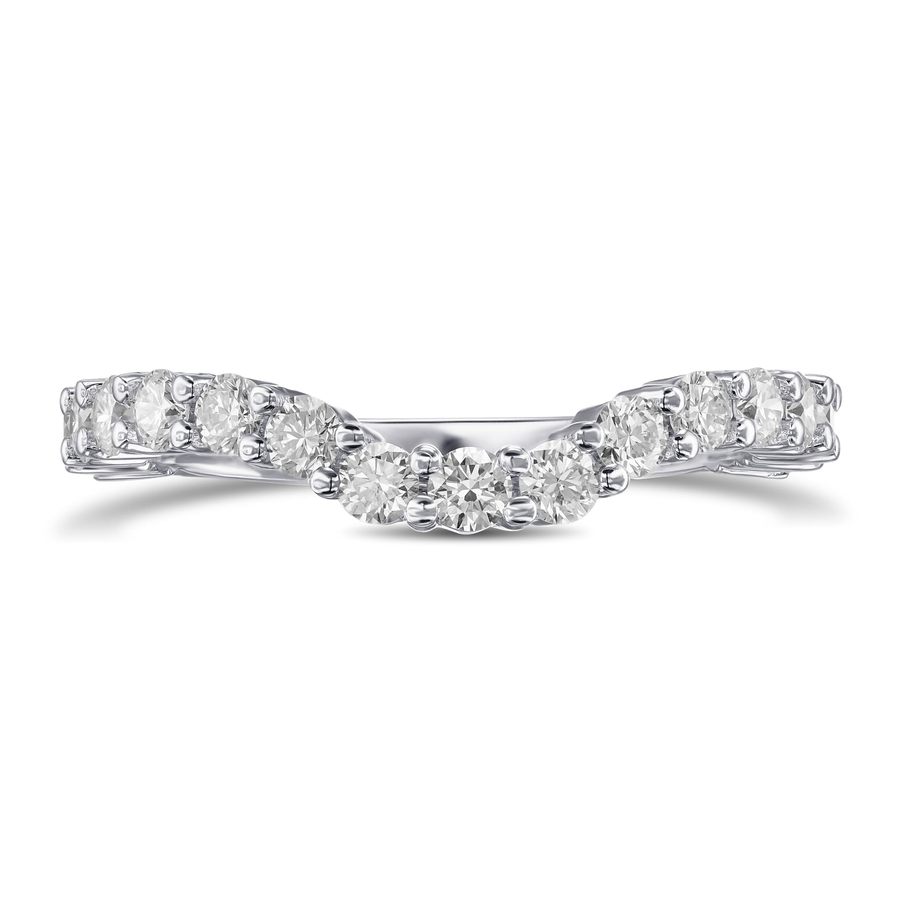 Contoured Diamond Wedding Band