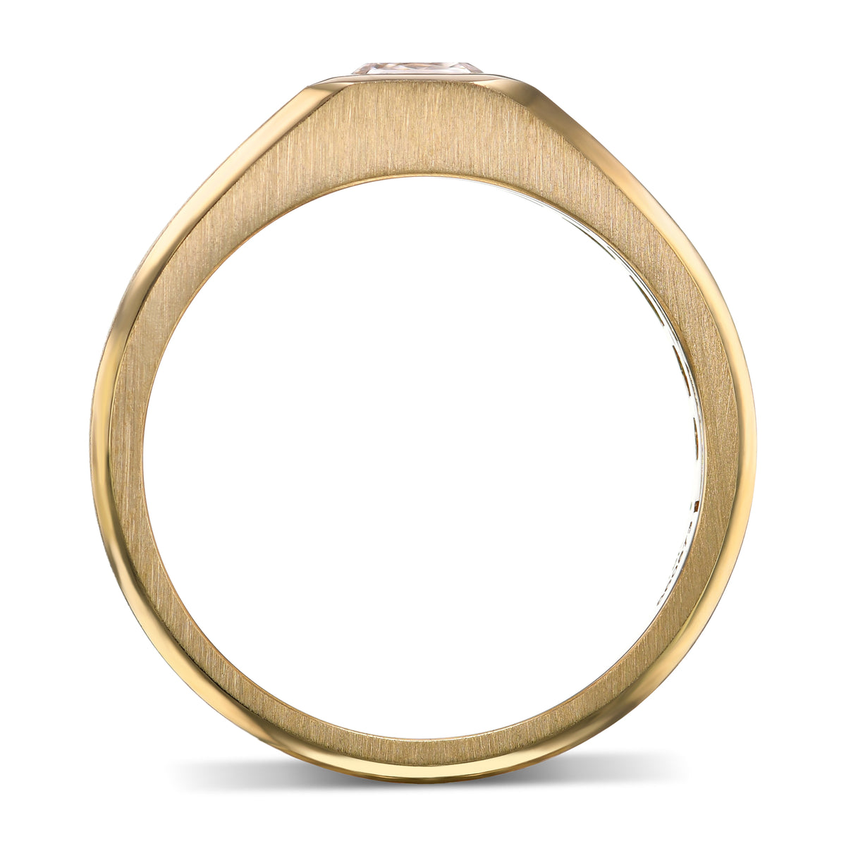 Light Brown Pink Radiant Diamond Men's Ring