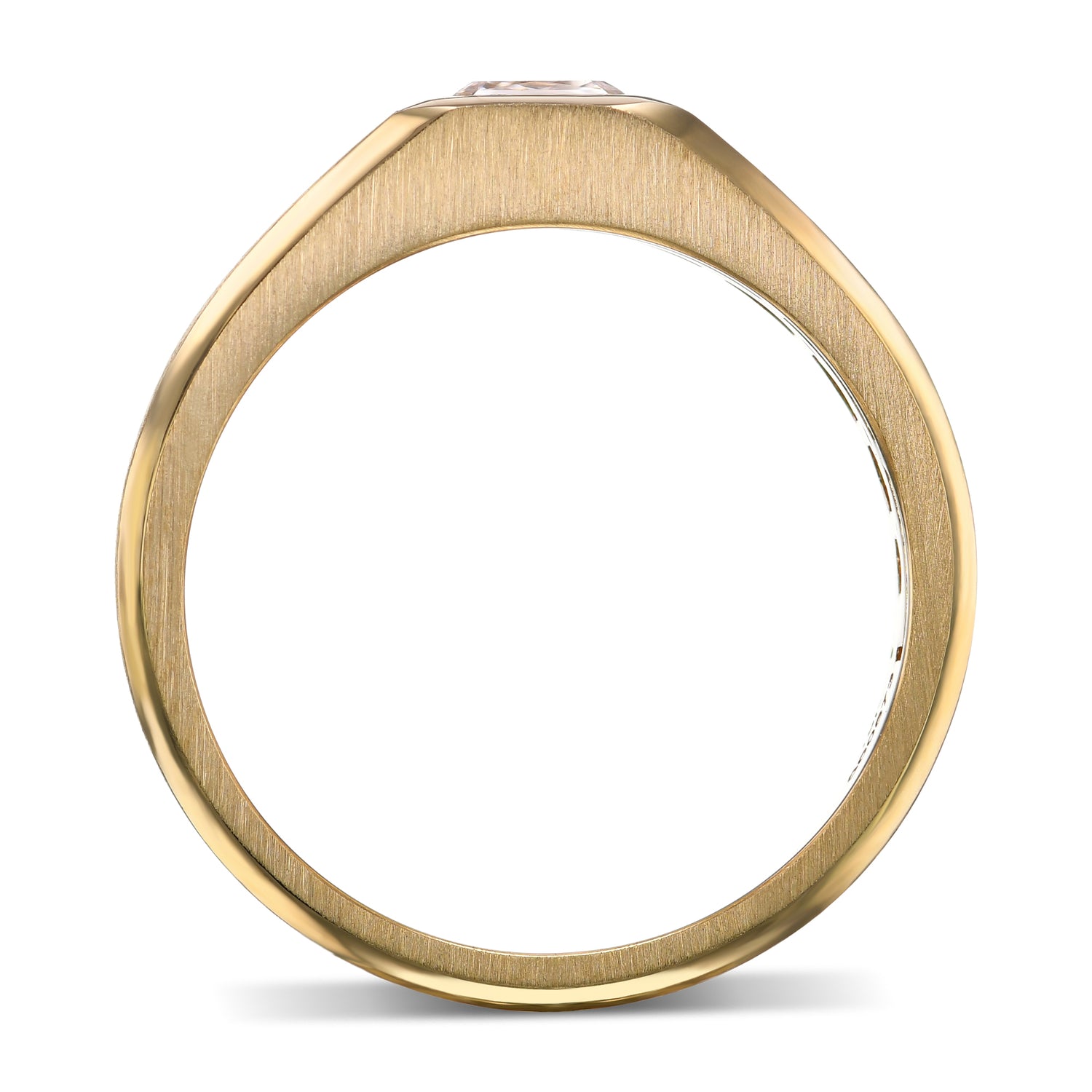 Light Brown Pink Radiant Diamond Men's Ring