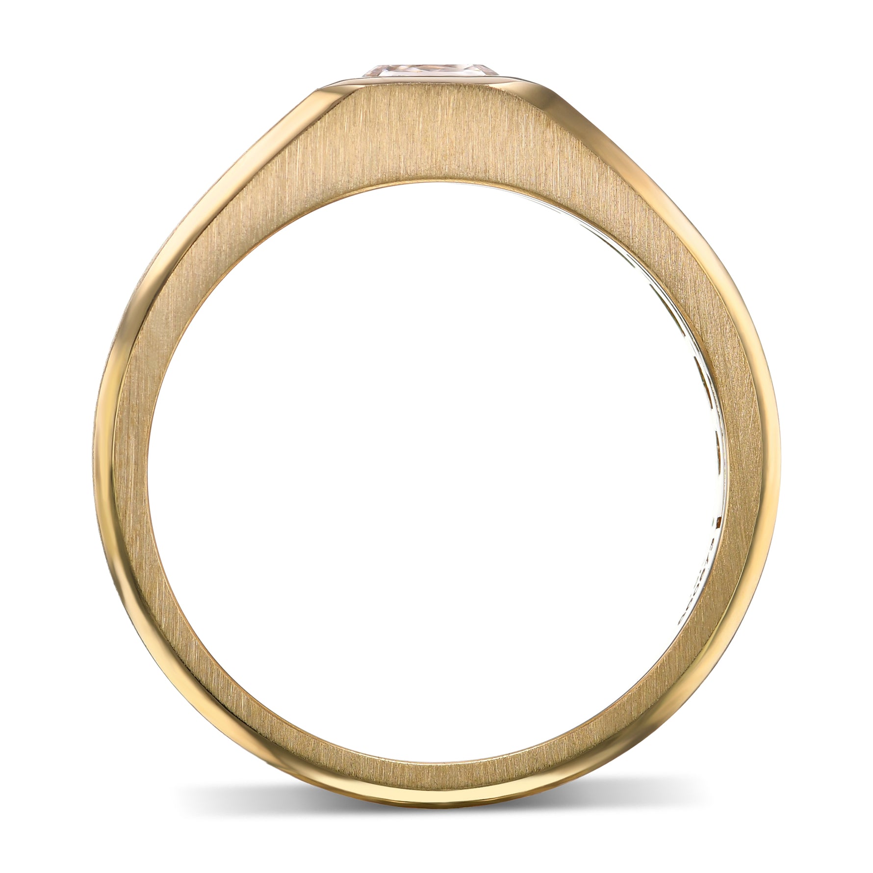 Light Brown Pink Radiant Diamond Men's Ring