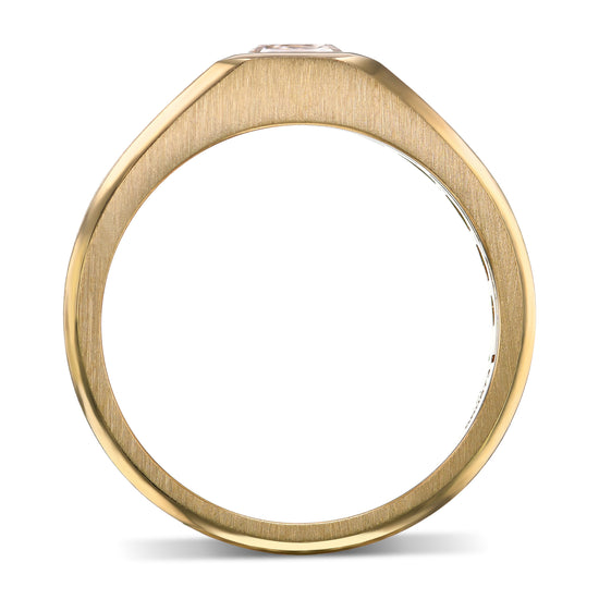 Light Brown Pink Radiant Diamond Men's Ring