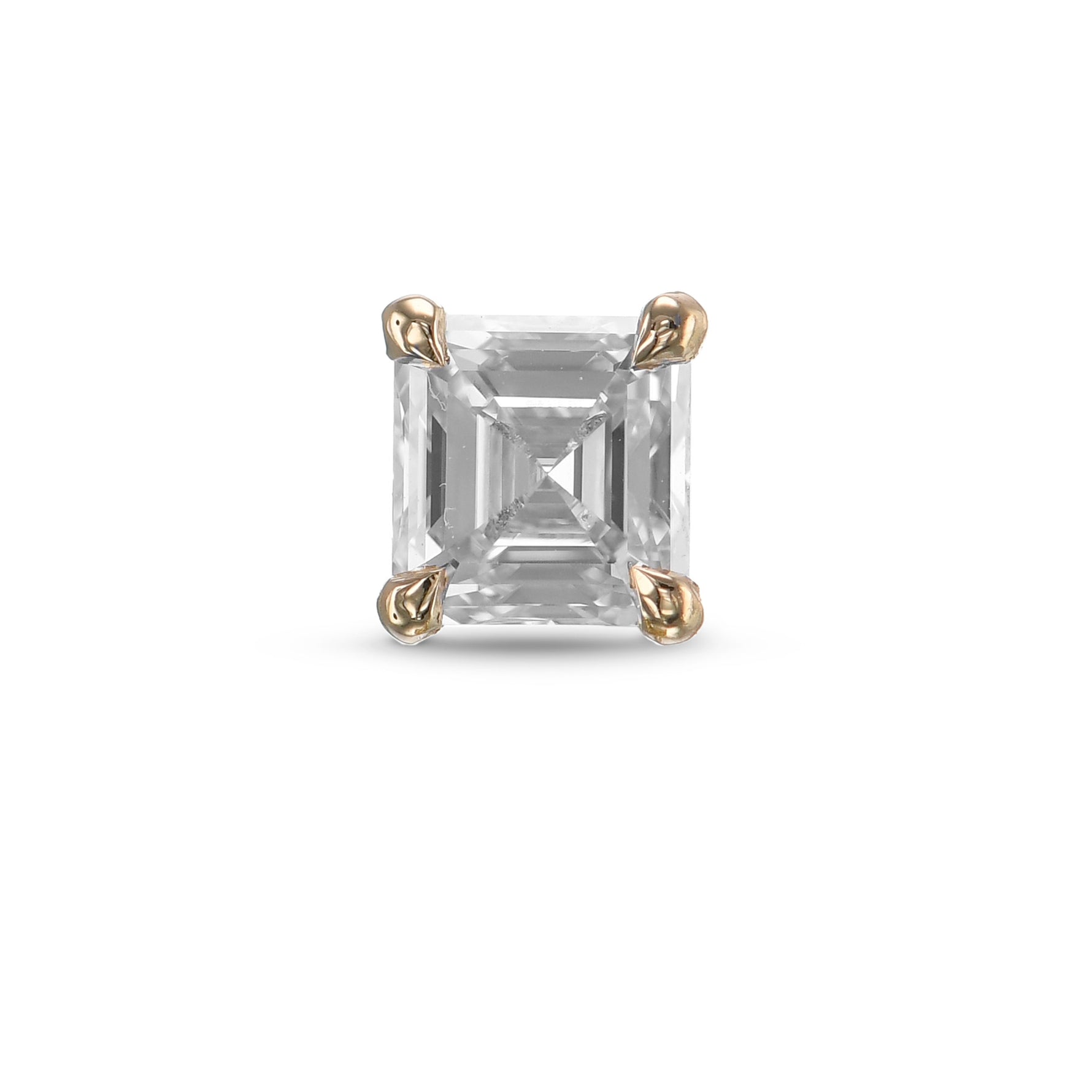 E Color Asscher-cut Stud Diamond Earring 