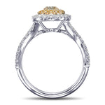 Fancy Yellow Oval Double Halo Ring