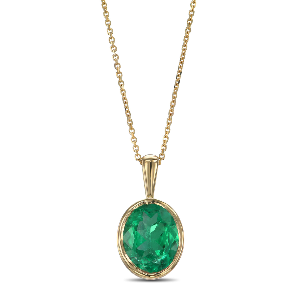 Oval Emerald Solitaire Pendant