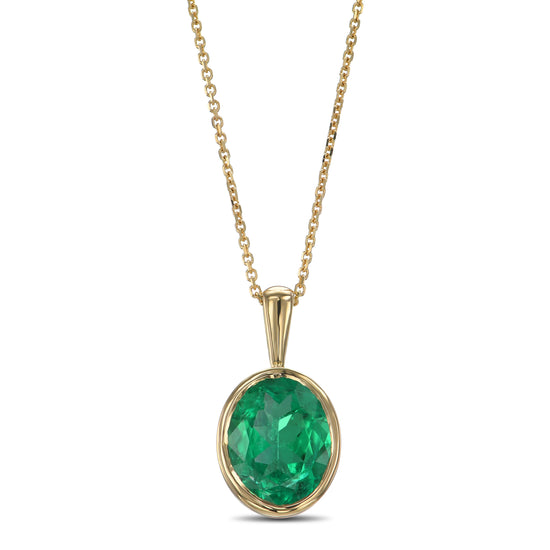 Oval Emerald Solitaire Pendant