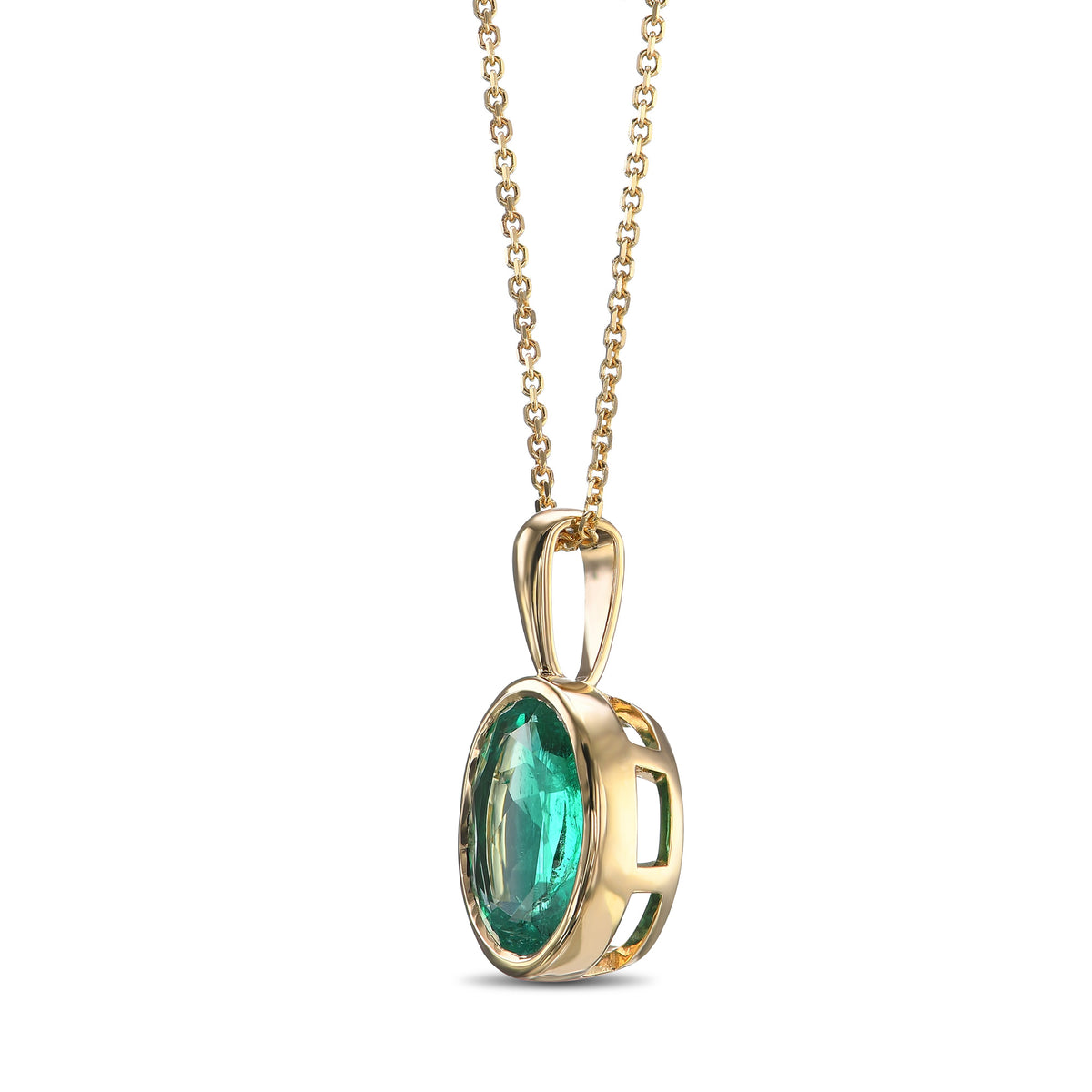 Oval Emerald Solitaire Pendant