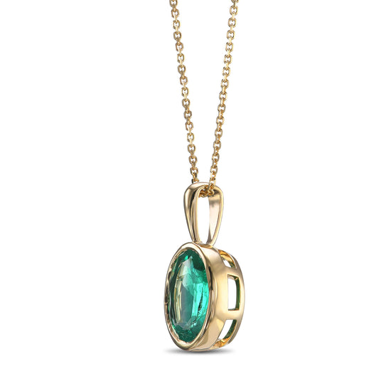 Oval Emerald Solitaire Pendant