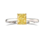 Fancy Yellow Radiant Solitaire Diamond Ring