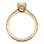 Light Yellow Cushion Side-stone Diamond Ring