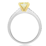 Fancy Light Yellow Cushion Diamond Ring