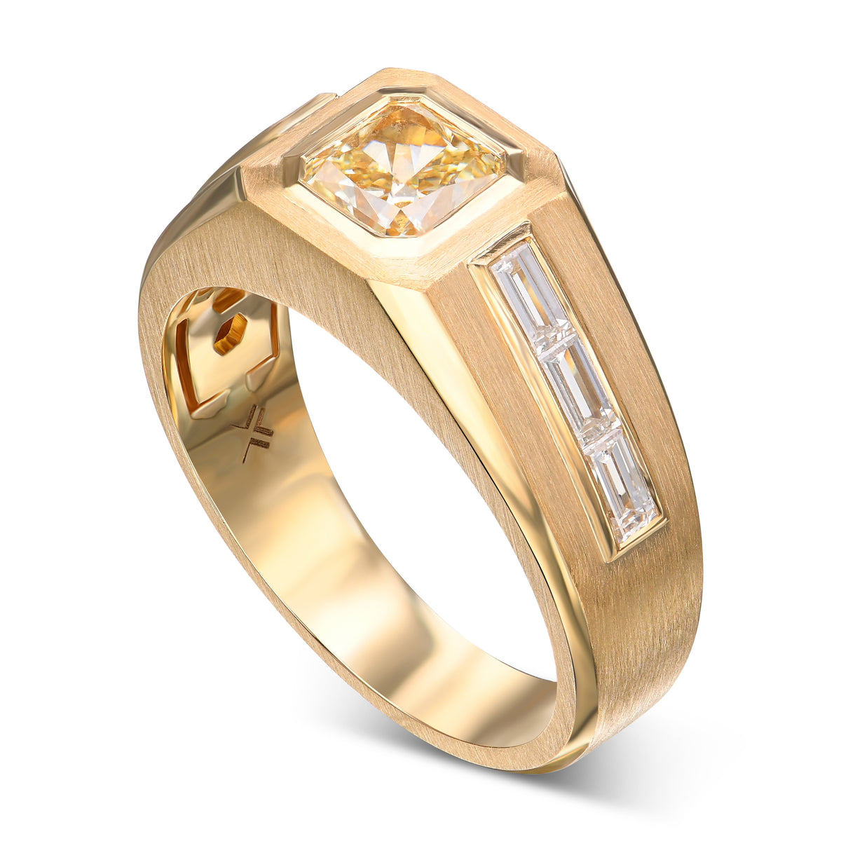 Light Yellow Radiant Men's Diamond Ring