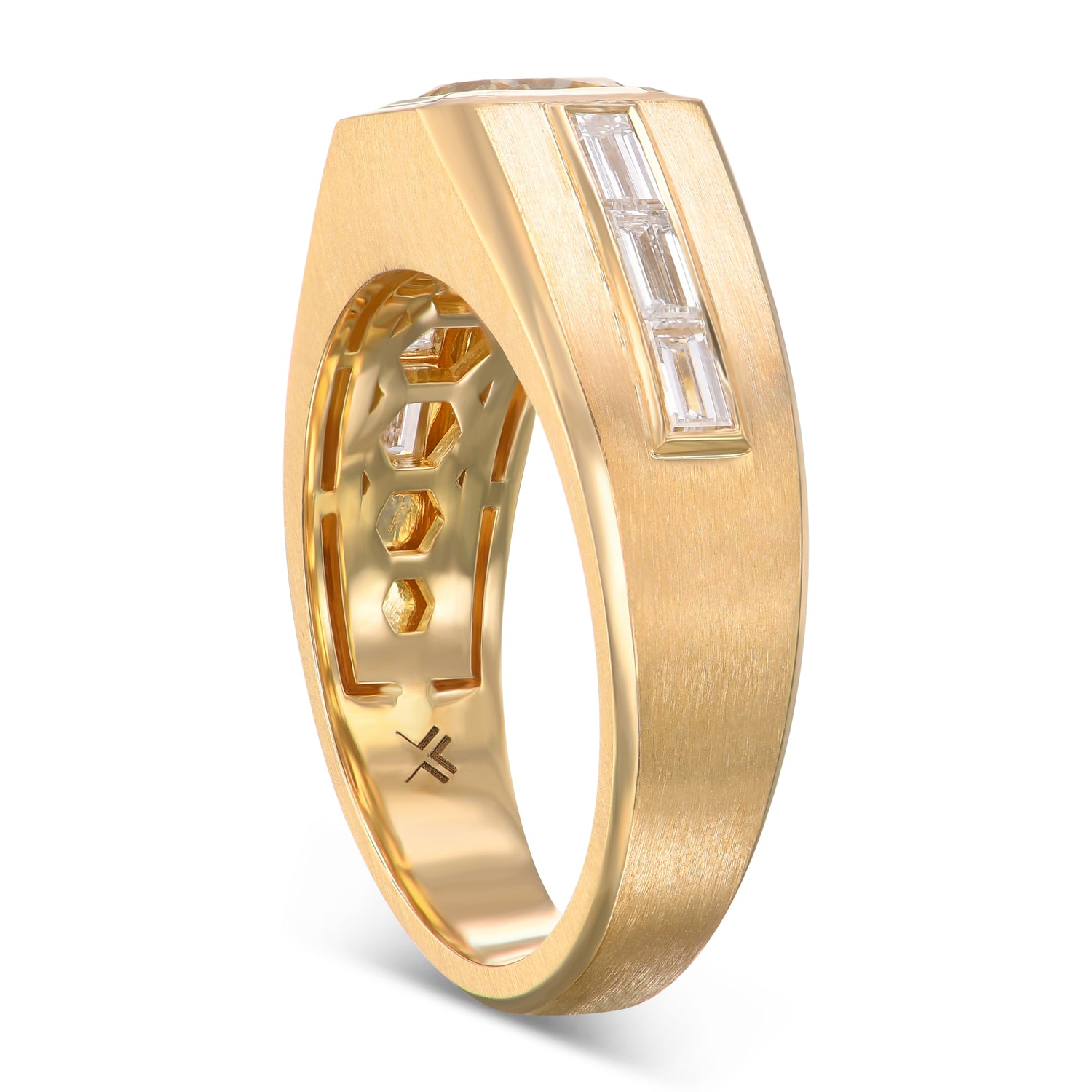 Light Yellow Radiant Men's Diamond Ring