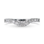 Contoured Open Pave Diamond Wedding Band 