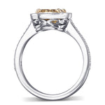 Fancy Brownish Yellow Cushion Halo Diamond Ring