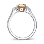 Fancy Brown Yellow Asscher Diamond Engagement & Wedding Ring Set