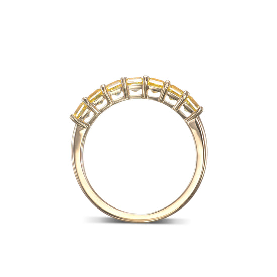 Fancy Intense Yellow Asscher Band Diamond Ring