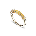 Fancy Intense Yellow Asscher Band Diamond Ring