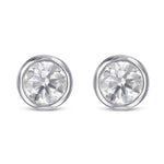 Round Bezel-set Diamond Earrings