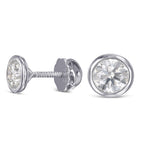Round Bezel-set Diamond Earrings