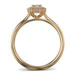 Fancy Brownish Pink Cushion 3D Halo Diamond Ring