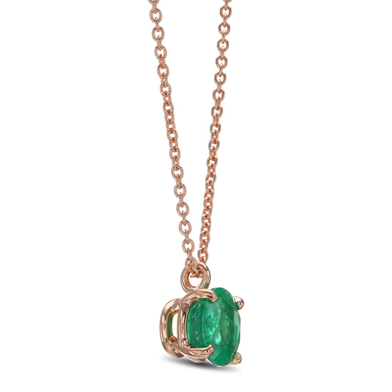 Round Emerald Solitaire Pendant