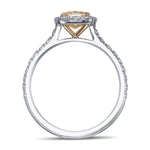 Fancy Yellow Cushion Halo Diamond Ring