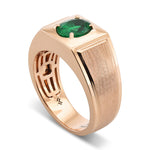 Oval Muzo Emerald Men's Ring