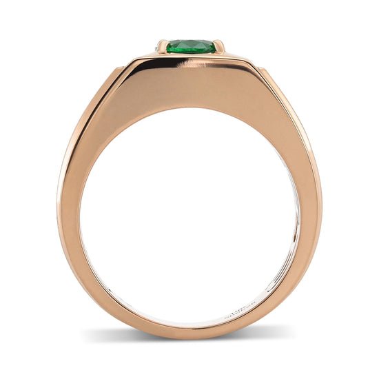 Oval Muzo Emerald Men's Ring