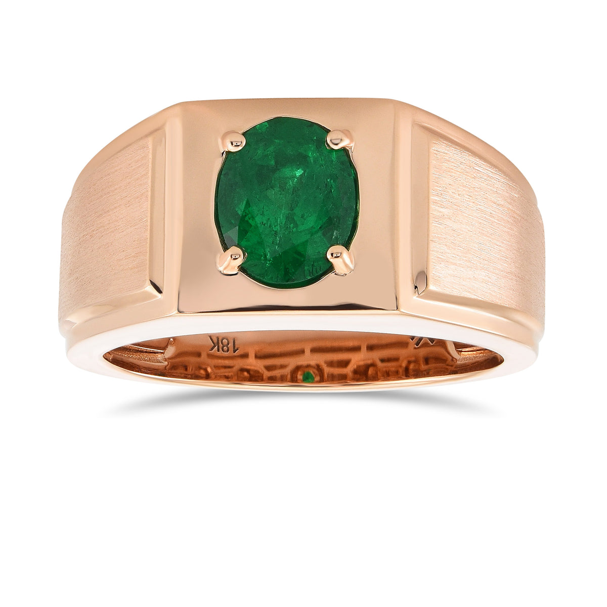 Oval Muzo Emerald Men's Ring