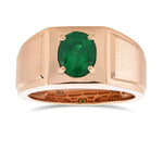 Oval Muzo Emerald Men's Ring