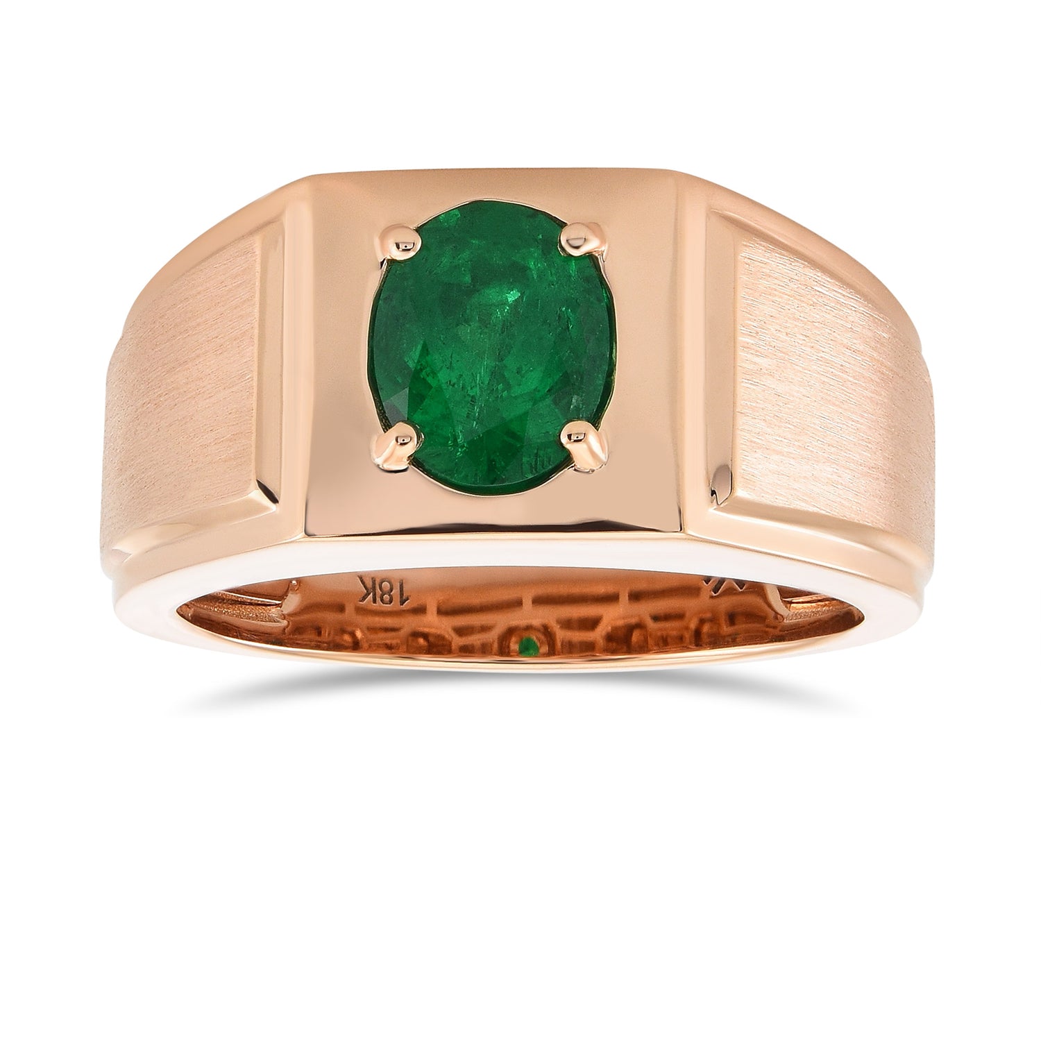 Oval Muzo Emerald Men's Ring